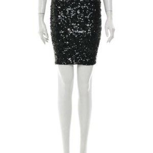 Donna Karan black evening sequin skirt